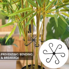 DILUSILK Plant Stem Support, 4pcs Plastic Plant Climbers Stem Holders Reusable Plant Stem Hook Growth Accessories for Plant (Black)