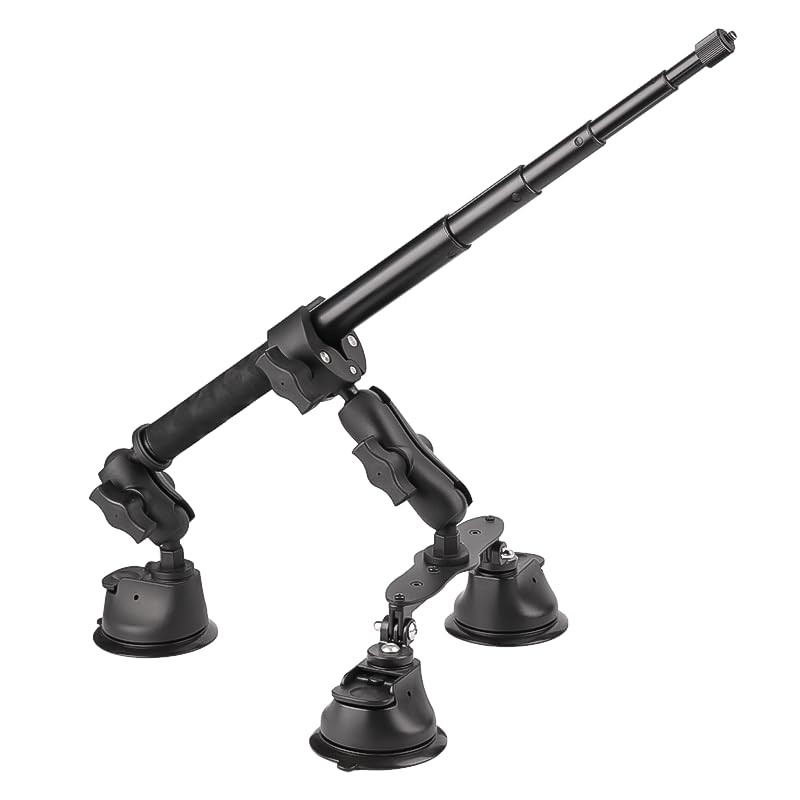 Lupholue 44-Inch Extendable Selfie Stick Car Mount Kit Universal Suction