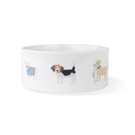 FRINGE STUDIO Happy Breeds Large Straight Bowl (475015) White