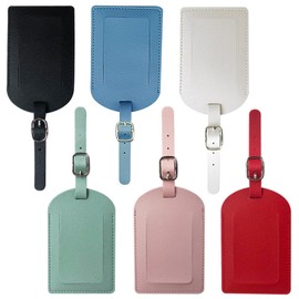 Paifeancodill Lovely Secure Luggage Tags, 6 Pcs Suitcase Luggage Tags Business Card Holder/Travel ID Bag Tag, PU Leather Luggage Tag with Privacy Cover, Suitcase Label ID Tags ID Label(Mixed Color 2)