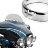 7in Silver Headlight Trim Ring Motorcycle Light for Touring Road