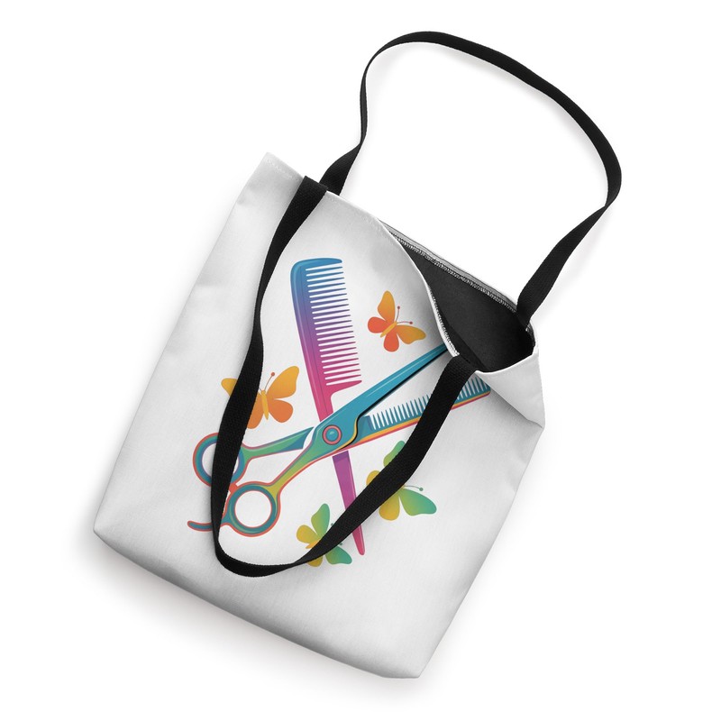 Friseur Scissors Comb Butterflies Tote Bag
