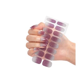 16Pcs Glitter Gold Pure Color Full Nail Wraps Nail Polish Sticker Thick Cs048 Nail Wraps Stickers Manicure Supplies for Women Nails Full Long Lasting Easy Apply and Remove