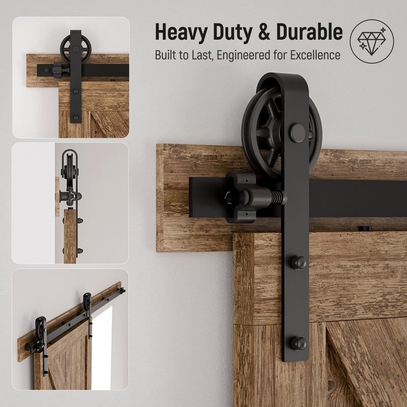 CCJH 4-20FT Sliding Barn Door Hardware Kit Closet Cabinet Track