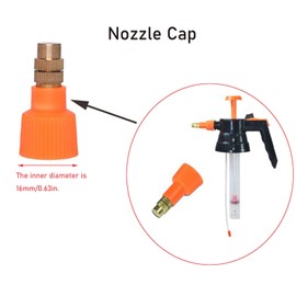 NentMent 4 Pack Garden Sprayer Nozzle Replacement Pump Pressure Sprayer's Cap Spray Bottle Brass Nozzles 16mm/0.63" Thread Mount Head for 0.5 Gallon 68oz 2L 3L Water Spraying Hand-Held Mister