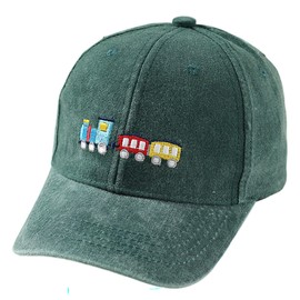 FYBW Tractor Hats for Kids, Cute Embroidered Excavator Toddler Baseball Cap Adjustable Sun Hat for Boys Girls Age 3-8(BH-14 Green)