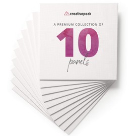Canvas Panel Boards 8x8" x10 - Acid-Free - Premium Art Supplies - Perfect for Painting, Acrylics, Oil & Mixed Media - Creativepeak™