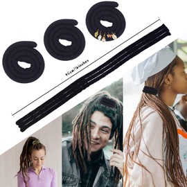 3 Stück Spiral Lock Hair Tie Dreadlock Haargummi Set Dreadlock Zubehör für Frauen und Männer Dreadlocks Pferdeschwanz Halter Dread Haarbinder für Braids dickes lockiges Haar (50 cm/20 inches, Schwarz)