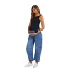 OVRUNS Women's Maternity Baggy Jeans Stretch Barrel Jeans Side Panel