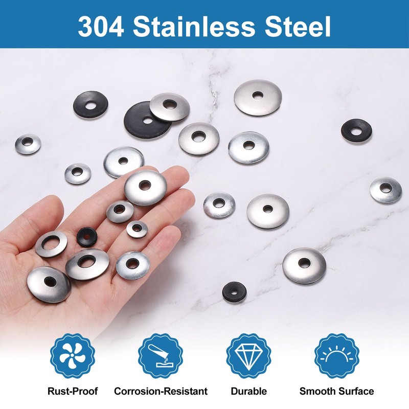 uxcell 100Pcs 5/16" x 7/8" Sealing Washers, 304 Stainless Steel