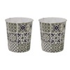 JVL Mosaic Navy Waste Paper Bin, Set of 2