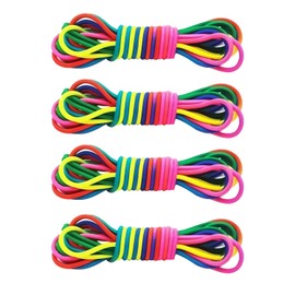 JNAWA 4Pieces Chinese Jump Rope Rubber Band Sport Jumping Rope Adjustable Elastic Band Skipping Toy Colorful Stretch Skip Rope for Kids Toy