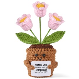 Aeekkya Positive Emotional Support Crochet Lily of the Valley Gift for Teacher, Thank You Gifts, Inspirational Crochet Flowers for Women, Mom, Friend, Christmas, Thanksgiving, End of Year, Desk Decor