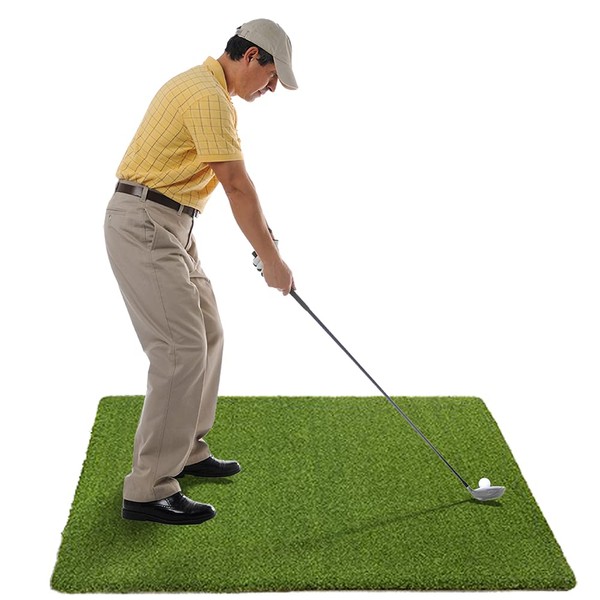 Large 5x5 Artificial Grass Golf Hitting Practice Mat Holds A Wooden Tee