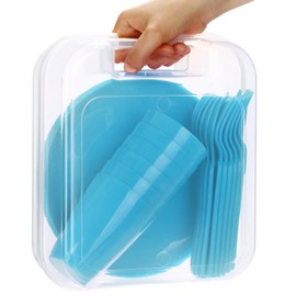 COM-FOUR® 31-piece picnic set, picnic basket and reusable tableware for 6 people, ideal picnic case for camping, mobile home, beach and backpacking