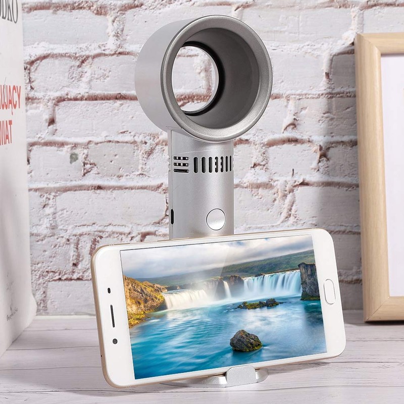 GOWENIC Mini Handheld Bladeless Fan, Portable USB 2000mAh Battery 10h