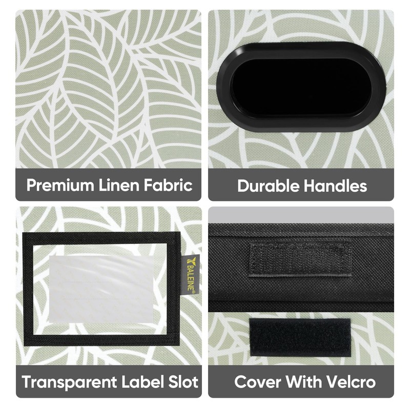 BALEINE File Organizer Box with Lid, Collapsible File Folder Organizer