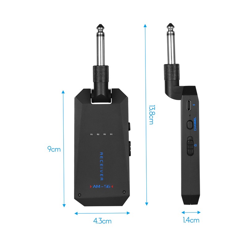 AM-5G Wireless 5.8G Guitar System Rechargeable Audio Transmitter and Receiver