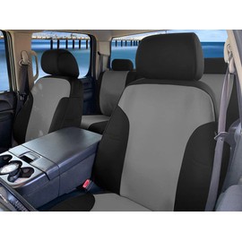 CarsCover Custom Fits for 2015-2019 GMC Yukon Neoprene SUV Front Seat Covers, Gray & Black Side Cover (Front Row)