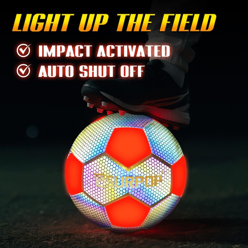 Glow in The Dark Soccer Ball with LED Lights -