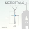 Sterling Silver Cross Necklace for Women Birthstone Cross Crucifix Pendant