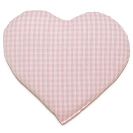 Cherry Stone Cushion Heart Approx. 30 x 25 cm – Organic Fabric Pink/White – Heat Cushion – Grain Cushion – A Charming Gift
