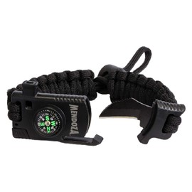 Mendoza Pulsera Negra Paracord Tactica Supervivencia Navaja