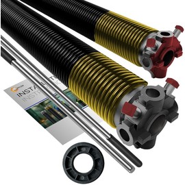 Garage Door Torsion Springs 250x2x36 for Left and Right Side of Garage Door with 1" Nylon Bushing and Winding Bars Precision E-Coating 5-Year Warranty Minimum 30,000 Cycles (Pair)