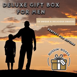 Ultimate Father’s Day Snack Box Gift for Dad – Almonds, Trail Mix, Granola Bars, Pretzels, Popcorn, Candy, Cookies and More by Bussin Boxes