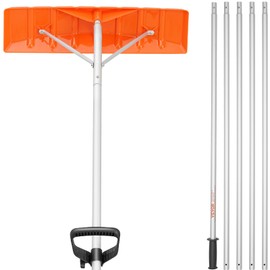 VEVOR Snow Roof Rake, 21ft Reach Aluminium Handle, 25" Plastic Blade Snow Removal Tool, , Superior Roof Shovel with Anti-Slip Handle Grip, Easy to Setup & Use for House Roof, Wet Leaves, Car Snow