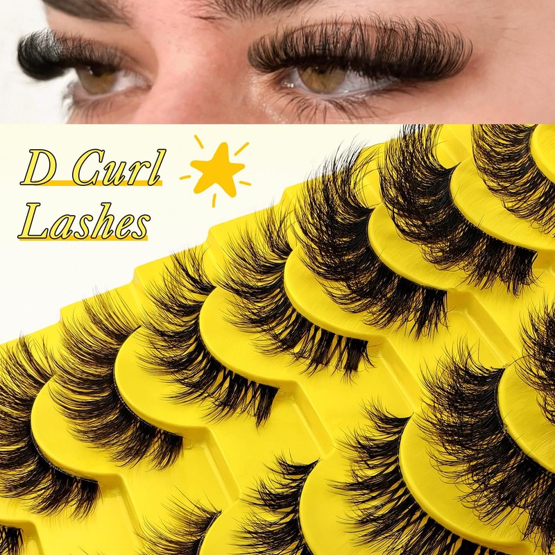 10 Pairs 5 Styles Mixed Clear Band Artificial Eyelashes Cat