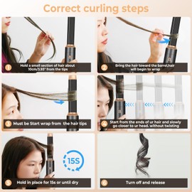 Hair Dryer Brush,6 in 1 Professional Hot Air Styler,Powerful Air Curling Wrap Styler,Negative Ionic Hair Dryer Fast Drying, Multi Hair Stylerfor Curling Volumizing Straightening Styling