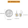 925 Sterling Silver Daisy Earrings 18K White Gold Plated Daisy