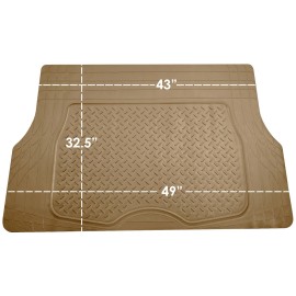 The Quality Cover Beige Premium Trimmable Vinyl Cargo Mat Fit Most Cars, Trucks, Suvs, or Vans