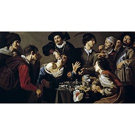 The Charlatan Tooth Puller Dentistry Flemish 1620 Painting by Theodor ROMBOUTS 16" X 30" Print ON Matte Paper REPRO. WE Have Other Sizes