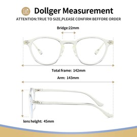 anteojos de bloqueo de luz azul clásico con marco redondo para mujeres y hombres, color negro, Transparente y negro., Large