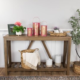 Northlight Set of 3 Fuchsia Pink and Gold Decorative Floral Cut-Out Pillar Candle Lanterns 10"