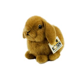 Rust Young Dwarf Lop Rabbit collectable soft toy by Kosen - 18cm - 6162