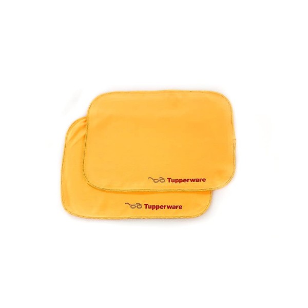 TUPPERWARE FaserPro Clear Orange (2) T18 Cleaning Cloth Glasses Mobile Phone Glasses Cleaning Cloth 30896