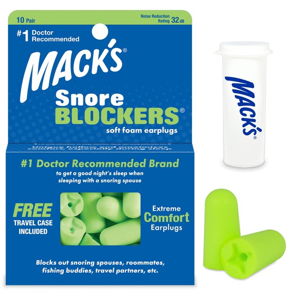 Macks Snore Blockers Soft Foam Earplugs, 12-Pair (Pack of 2)