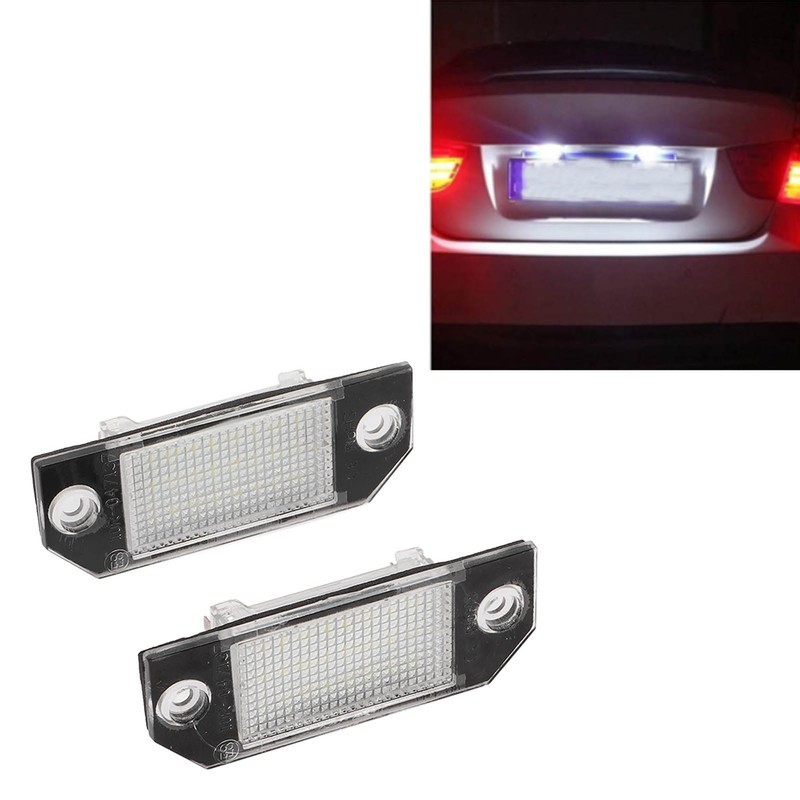 Pair LED Licence Plate Light Anti Rear End Collision Replacement