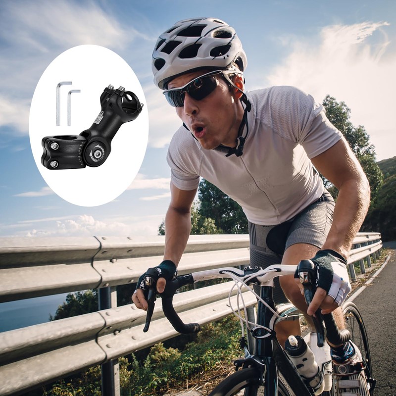 Tunejoy Bicycle Handlebar Stem ± 60° Adjustable Bicycle Handlebar Riser