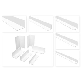 HEXIM Angle Profiles Isosceles White PVC Plastic Angle Selection Dimensions and Thickness (HJ 333, 20 x 20 mm) Plastic Angle Strips Window Profiles