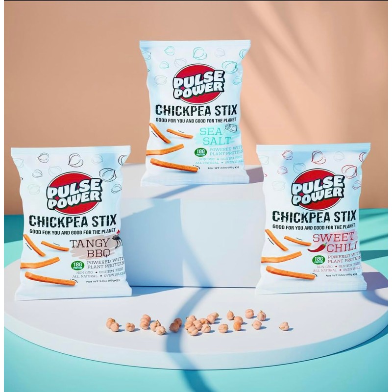 Pulse Power Chickpea Stix - Crunchy Snacks, High Protein, Gluten