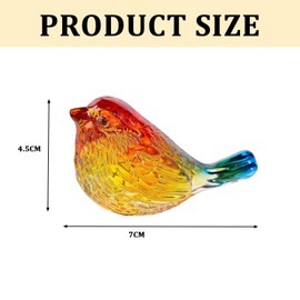 CocCCoon 1 Pcs Colorful Birds Glass Animals, Glass Ornaments for Living Room Crystal Animal Figurines Crystal Ornaments, Artistic Animal Ornament for Home Shelf Decor Holiday Birthday and Bird Gifts