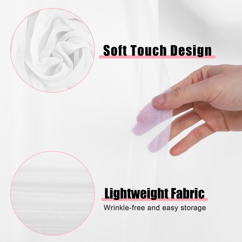 MEKOTRIN Wedding Arch Draping Fabric, 2 Panels 28"x20ft Chiffon Fabric
