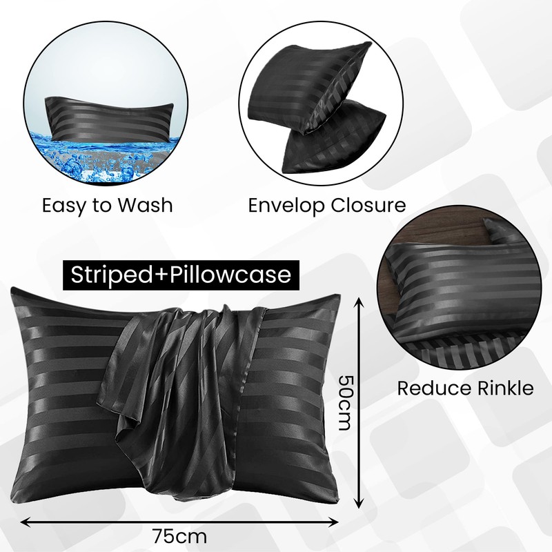 Stripe Satin Silk Pillowcase Pillow cover for Hair and Skin