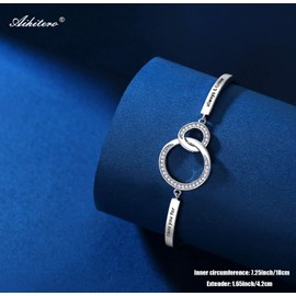 Aihitero Christmas Gifts for Her, I Love You for Always and Forever Bangle Bracelet, White Gold Women Girls Jewelry, Birthday Anniversary Valentines Xmas Present for Girlfriend Sister Mom Daughter