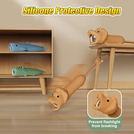 Tepreswes Kids Flashlight Rechargeable, LED Flashlight for Boys & Girls, Fun Lightweight Flashlights for School Kid for Camping & Outdoor Adventures, Dog Walking, Birthday Gift,1 Pack-Lion