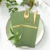 50Pcs Disposable Linen-Feel Dinner Napkins with Built-in Flatware Pockets Sage